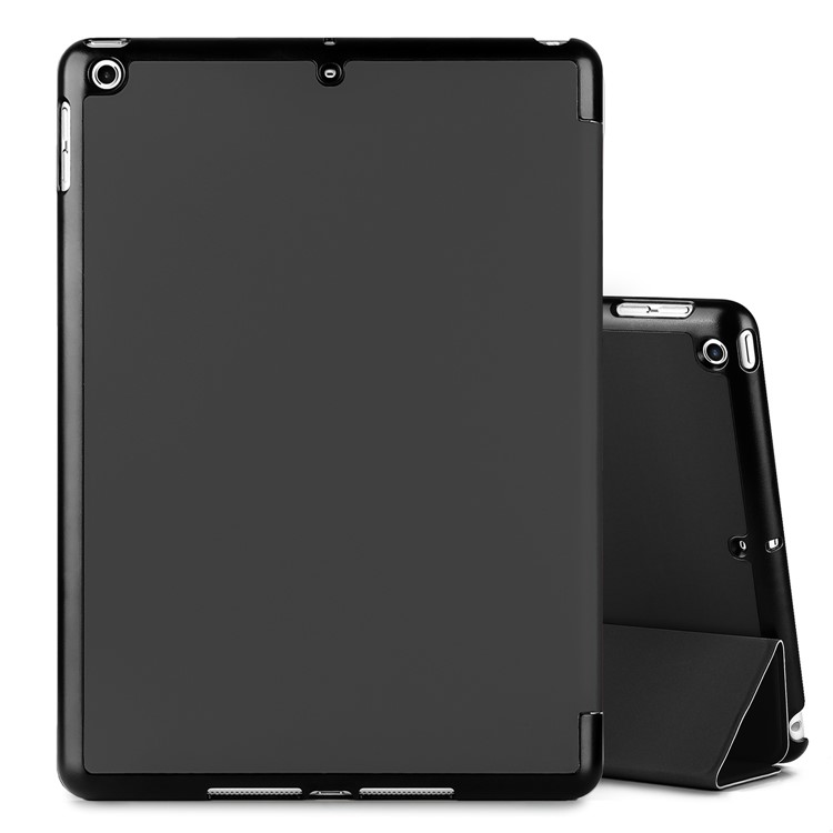 For iPad 9.7-inch (2017) Tri-fold Stand Smart Wake Sleep Leather Case - Black-13