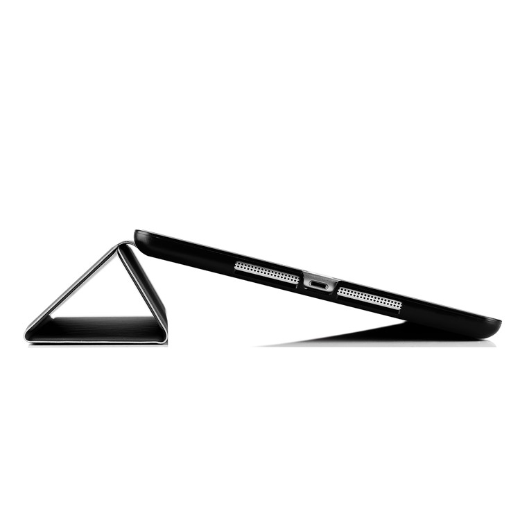 For iPad 9.7-inch (2017) Tri-fold Stand Smart Wake Sleep Leather Case - Black-15