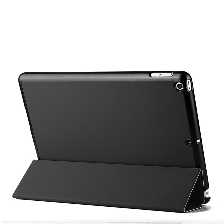 For iPad 9.7-inch (2017) Tri-fold Stand Smart Wake Sleep Leather Case - Black-3
