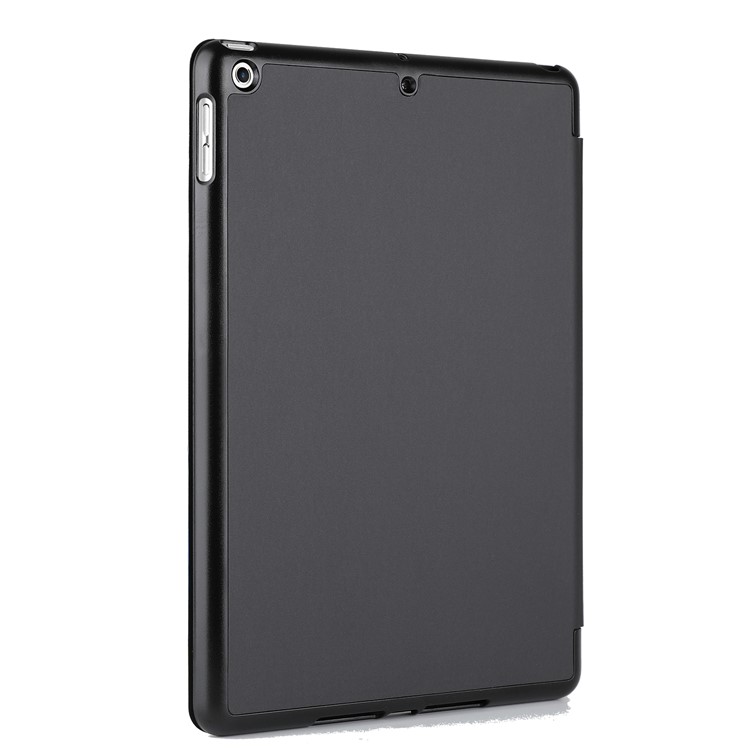 For iPad 9.7-inch (2017) Tri-fold Stand Smart Wake Sleep Leather Case - Black-4