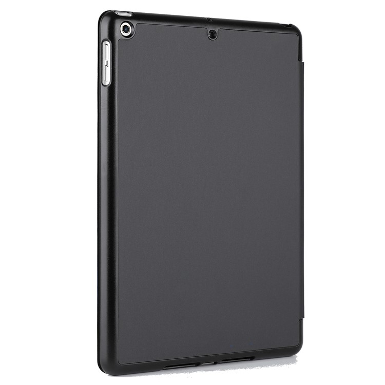 For iPad 9.7-inch (2017) Tri-fold Stand Smart Wake Sleep Leather Case - Black-6