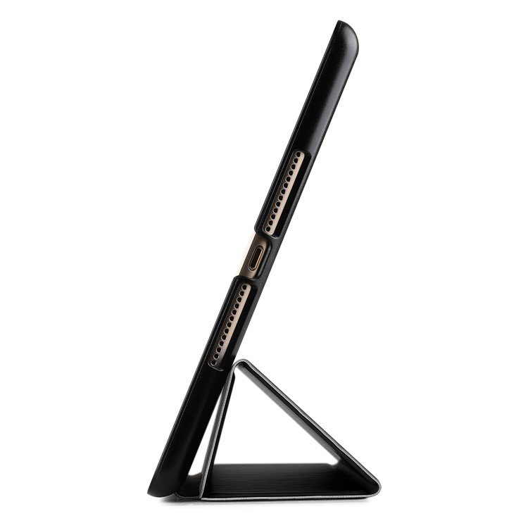For iPad 9.7-inch (2017) Tri-fold Stand Smart Wake Sleep Leather Case - Black-7