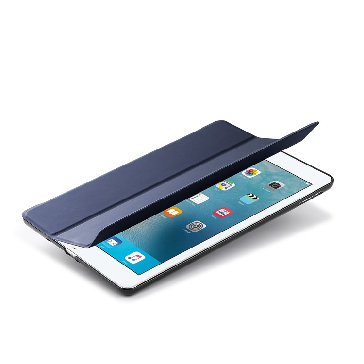 Tri-fold Smart Leather Stand Case Accessory for iPad 9.7-inch (2017) - Dark Blue-11