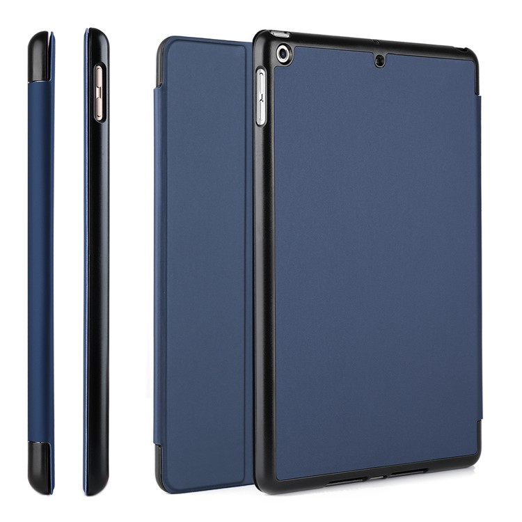 Tri-fold Smart Leather Stand Case Accessory for iPad 9.7-inch (2017) - Dark Blue-14