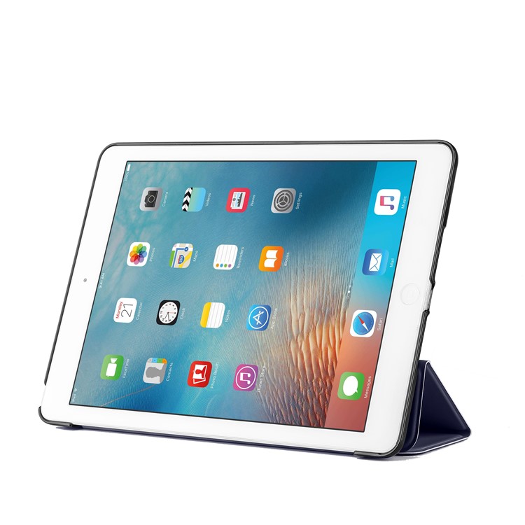 Tri-fold Smart Leather Stand Case Accessory for iPad 9.7-inch (2017) - Dark Blue-6
