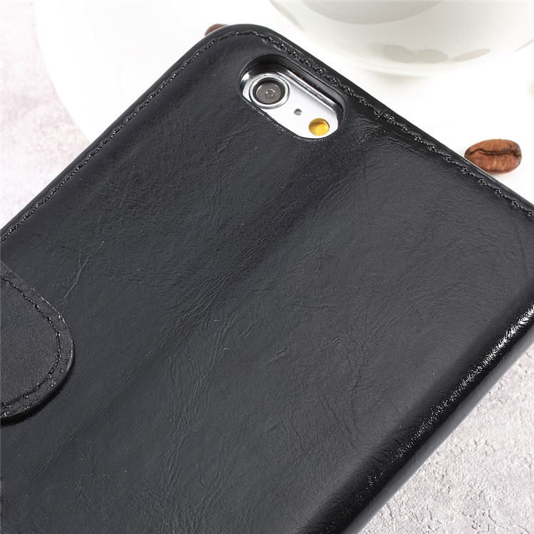 Dual-color Wallet Stand Leather Cell Phone Case for iPhone 6s Plus / 6 Plus - Black / Grey-10