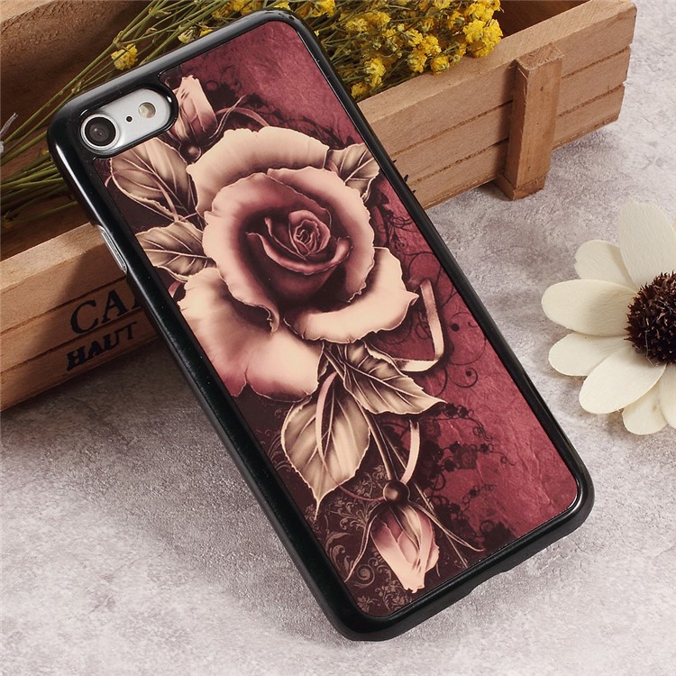 2D Heat Transfer Printing Aluminum Sheet Skin PC Hard Cover for iPhone 6s / 6 - Gothic Rose-1