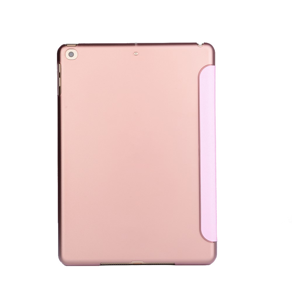 Textura De Seda Origami Stand Awakening Cuero Smart Case Para IPad 9.7 (2018) / 9.7 (2017) - Rosa-2