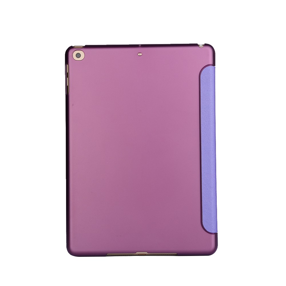 Caso di cuoio astuto della copertura di sonno di Origami di struttura della seta per iPad 9.7-pollice(2017) - Viola-2