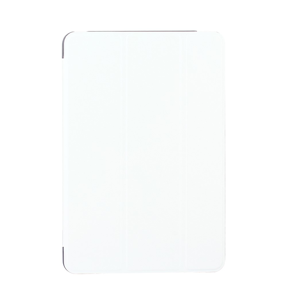 Silk Texture Tri-fold Stand Wake Sleep Housse élégante en cuir pour iPad 9.7 pouces (2017) - Blanc-1