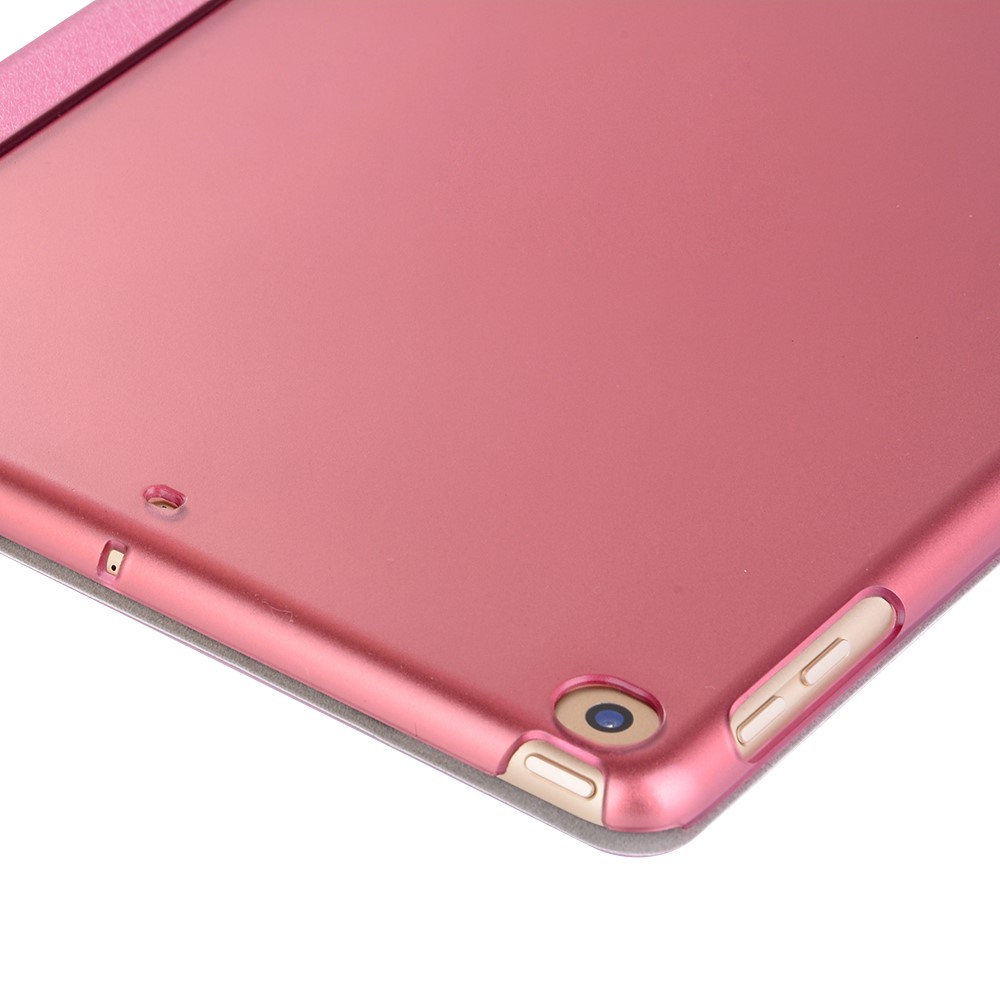 Silk Texture Tri-fold Stand Housse en cuir pour ordinateur portable pour iPad 9.7 pouces (2017) - Rose-3