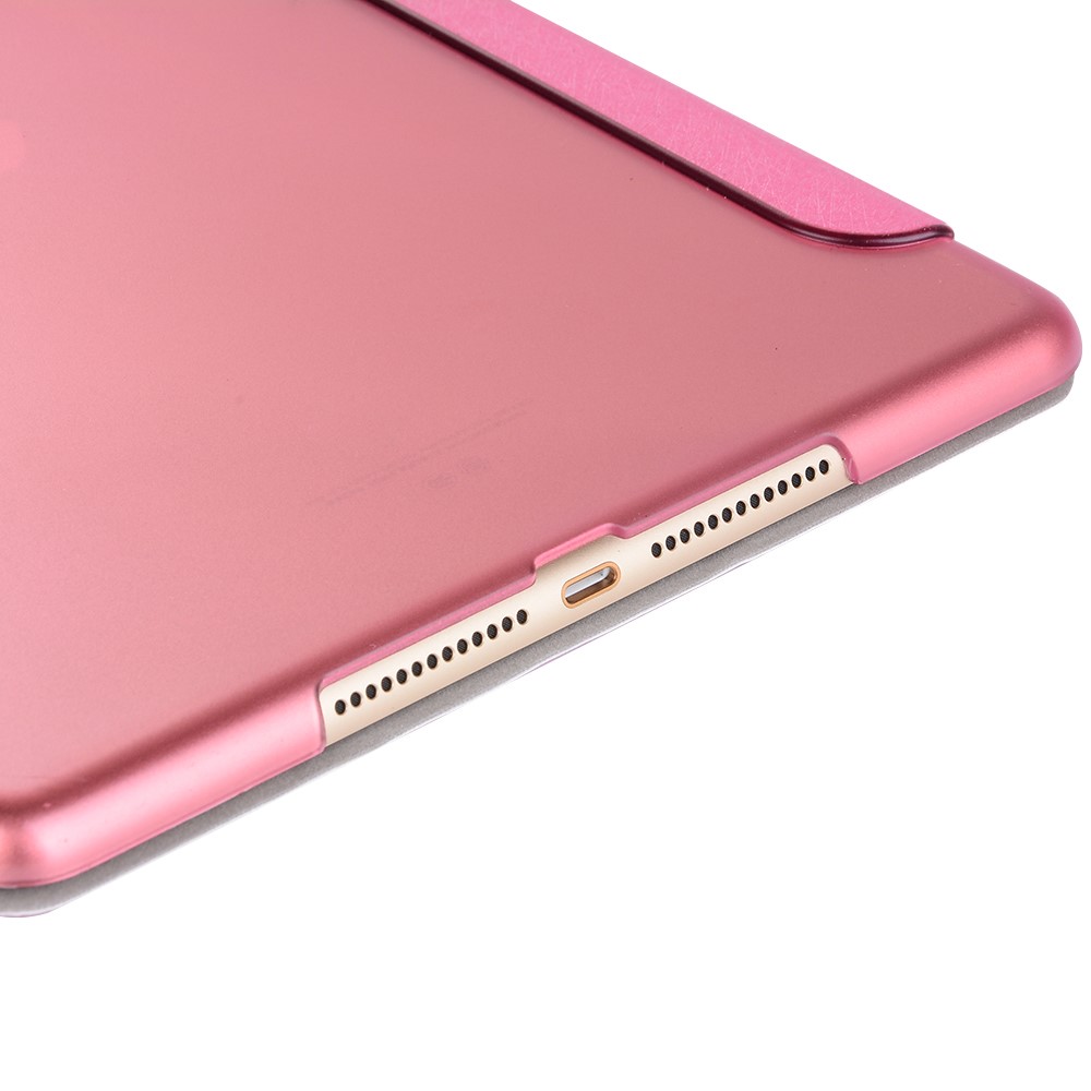 Silk Texture Tri-fold Stand Housse en cuir pour ordinateur portable pour iPad 9.7 pouces (2017) - Rose-4