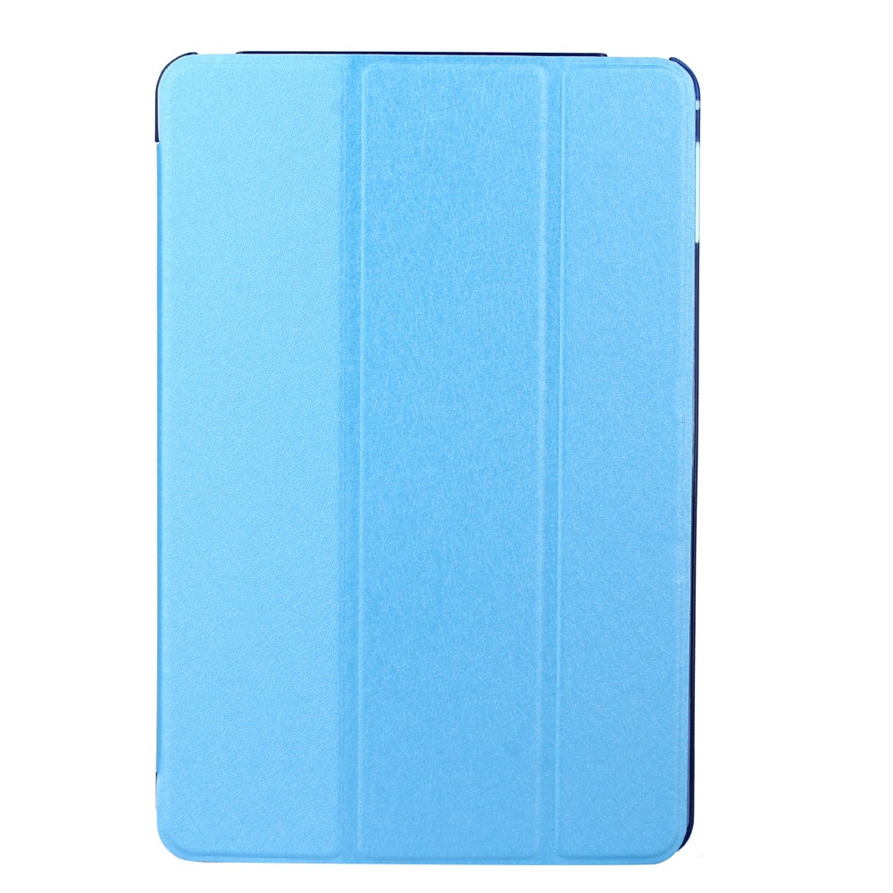 Silk Texture Tri-fold Stand Smart Leather Tablet Cover for iPad 9.7 (2018) / 9.7 (2017) - Baby Blue-1