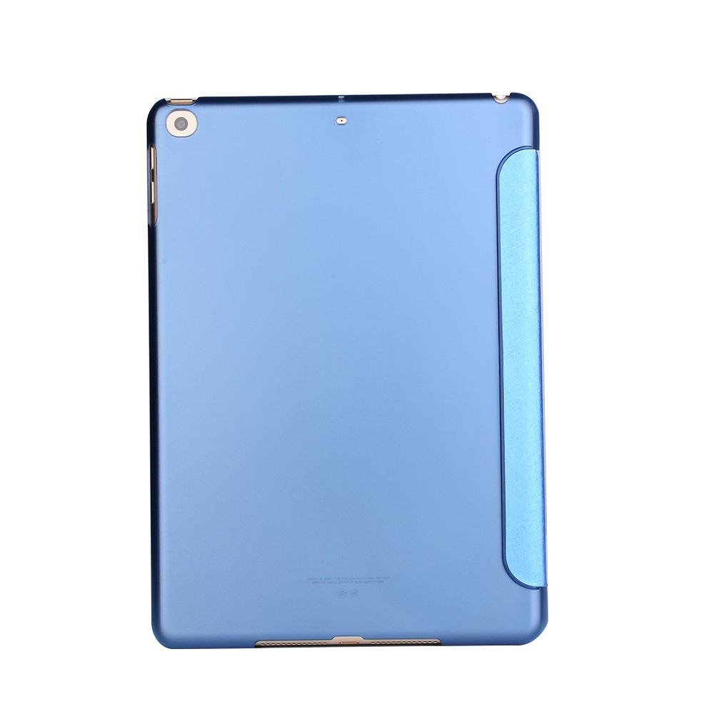 Seiden Textur Dreifacher Smart Leder Cover Stand Für Ipad 9.7 (2018) / 9.7 (2017) - Dunkelblau