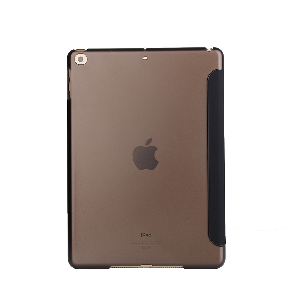 Smooth Surface Tri-fold Stand Leather Smart Sleep Case for iPad 9.7 (2018) / 9.7 (2017) - Black-2