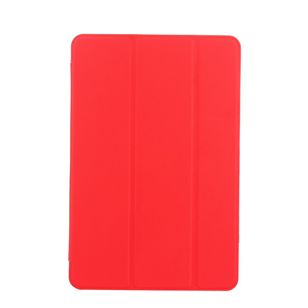 Smooth Surface Tri-fold Stand Smart Awakening Leather Cover for iPad 9.7 (2018) / 9.7 (2017) - Red-1