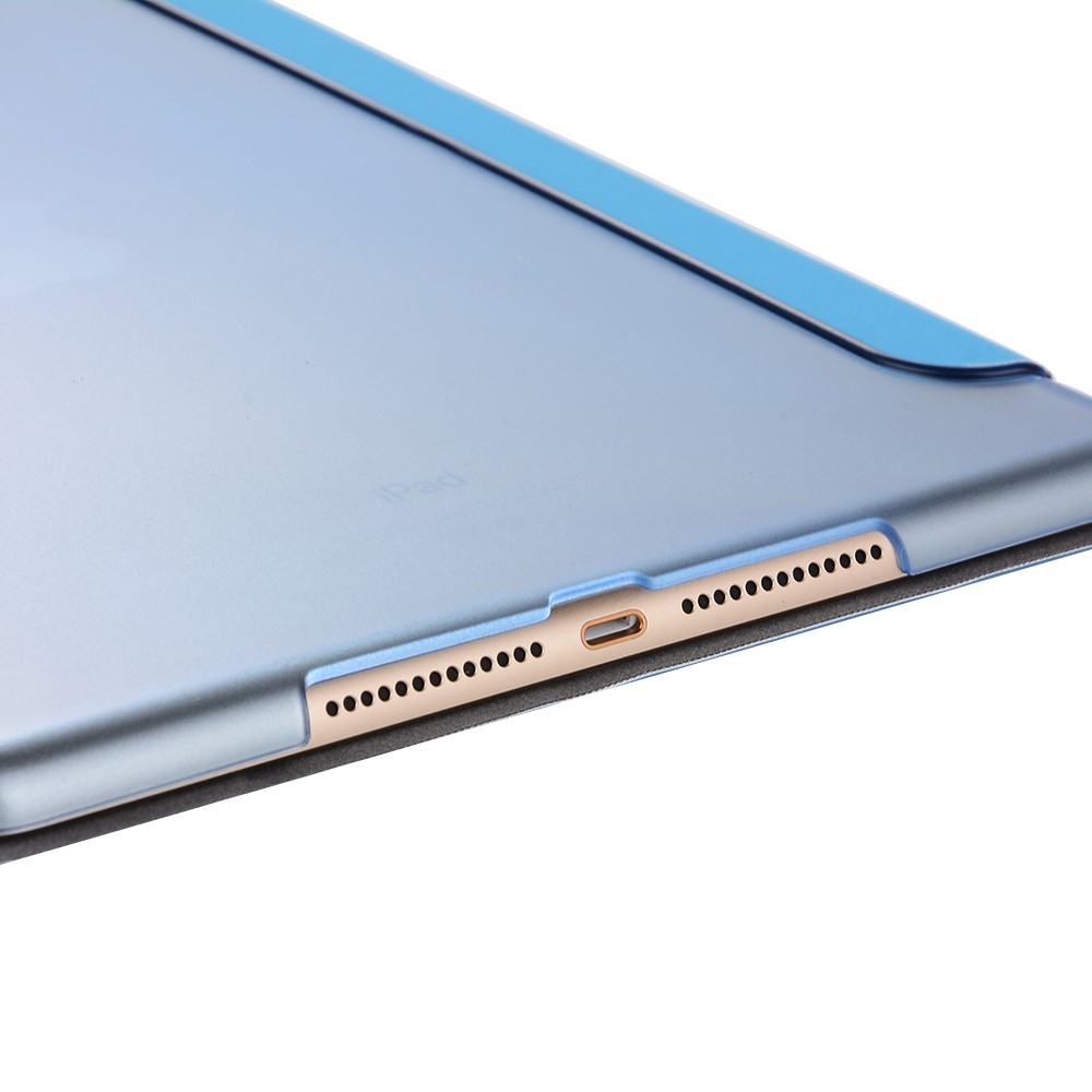 Smooth Surface 3-fold Stand Smart Leather Sleep Cover Case for iPad 9.7 (2018) / 9.7 (2017) - Blue-7