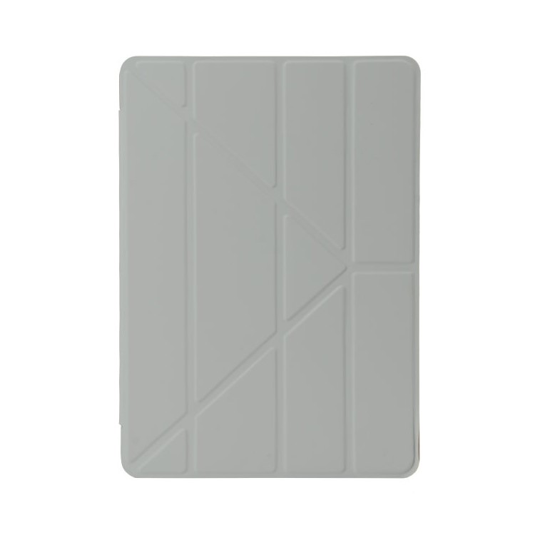 Y Shape Origami Stand Smooth Surface Leather Smart Shell for iPad 9.7 (2018) / 9.7 (2017) - Light Grey-1