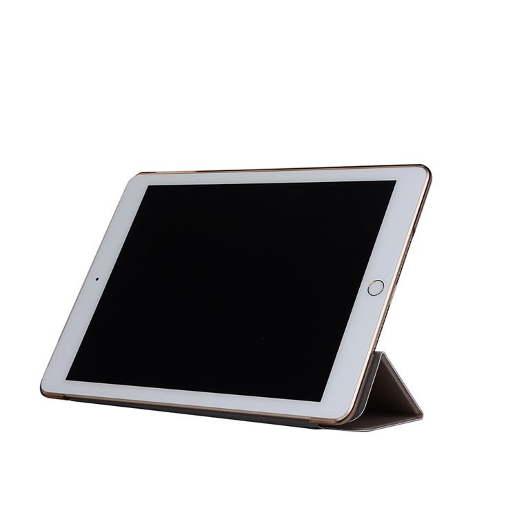 Smooth Surface Y Shape Origami Stand Leather Smart Sleep Case for iPad 9.7 (2018) / 9.7 (2017) - Gold-3