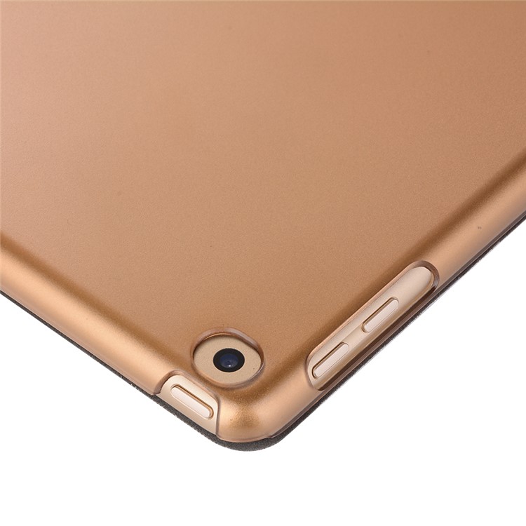 Smooth Surface Y Shape Origami Stand Leather Smart Sleep Case for iPad 9.7 (2018) / 9.7 (2017) - Gold-5