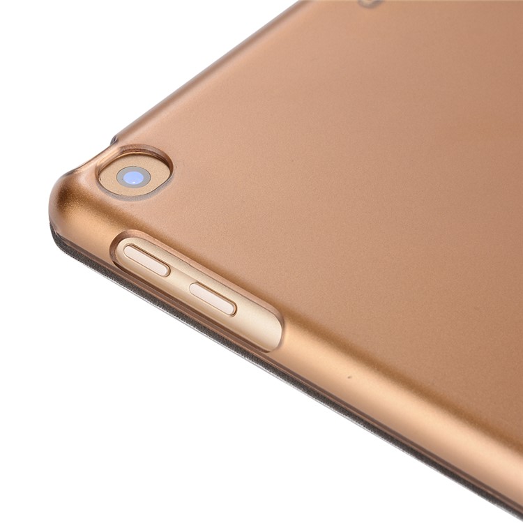 Smooth Surface Y Shape Origami Stand Leather Smart Sleep Case for iPad 9.7 (2018) / 9.7 (2017) - Gold-7
