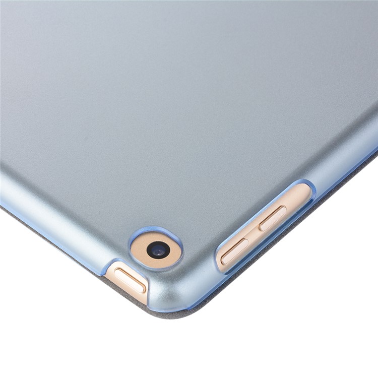 Smooth Surface Smart Leather Cover with Y Shape Origami Stand for iPad 9.7 (2018) / 9.7 (2017) - Blue-6