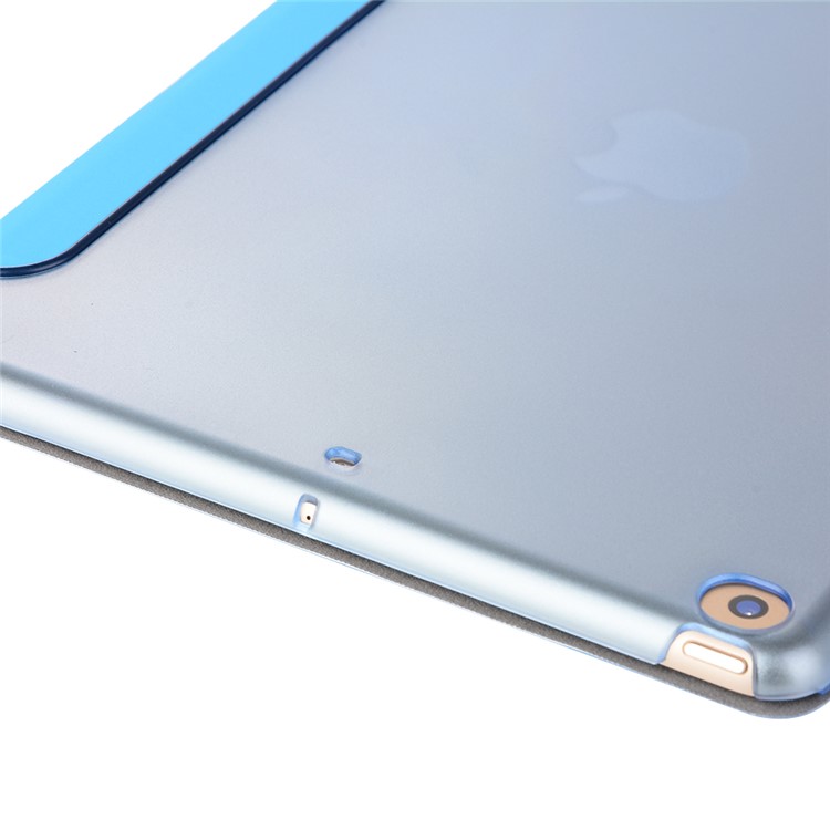 Smooth Surface Smart Leather Cover with Y Shape Origami Stand for iPad 9.7 (2018) / 9.7 (2017) - Blue-7