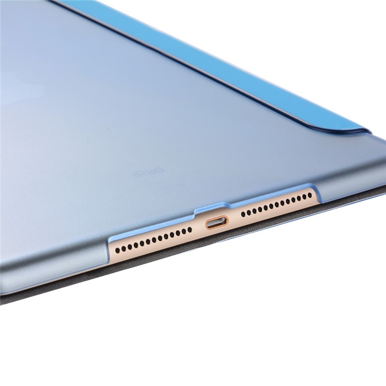 Smooth Surface Smart Leather Cover with Y Shape Origami Stand for iPad 9.7 (2018) / 9.7 (2017) - Blue-9