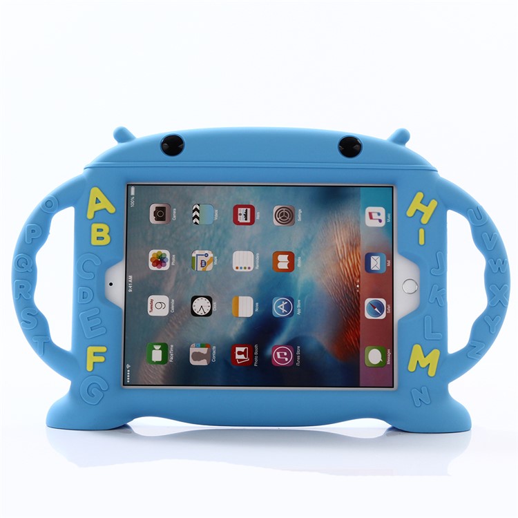For iPad 9.7-inch (2017) Kids-friendly Silicone Case 3D Cute Baby Monster Shockproof Cover - Blue-2