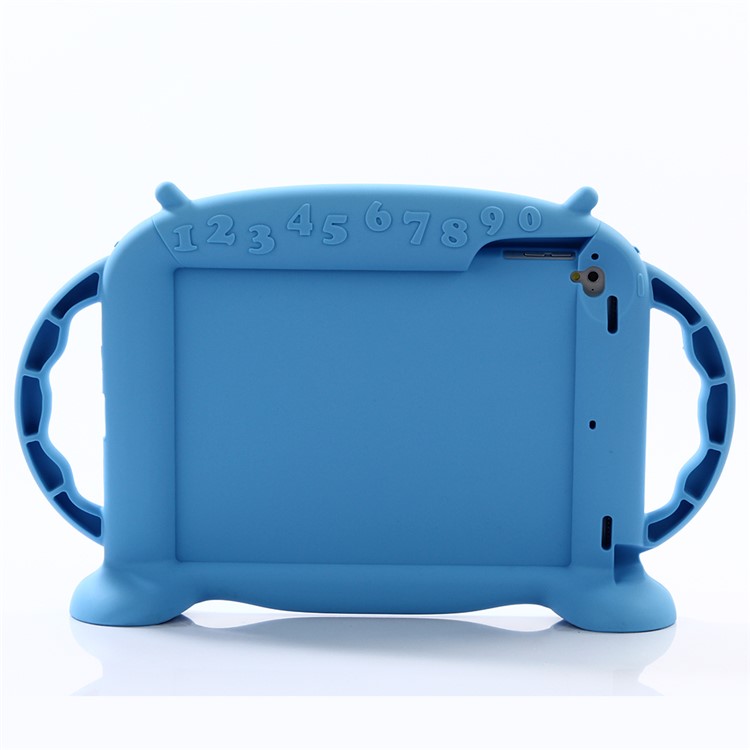 For iPad 9.7-inch (2017) Kids-friendly Silicone Case 3D Cute Baby Monster Shockproof Cover - Blue-3