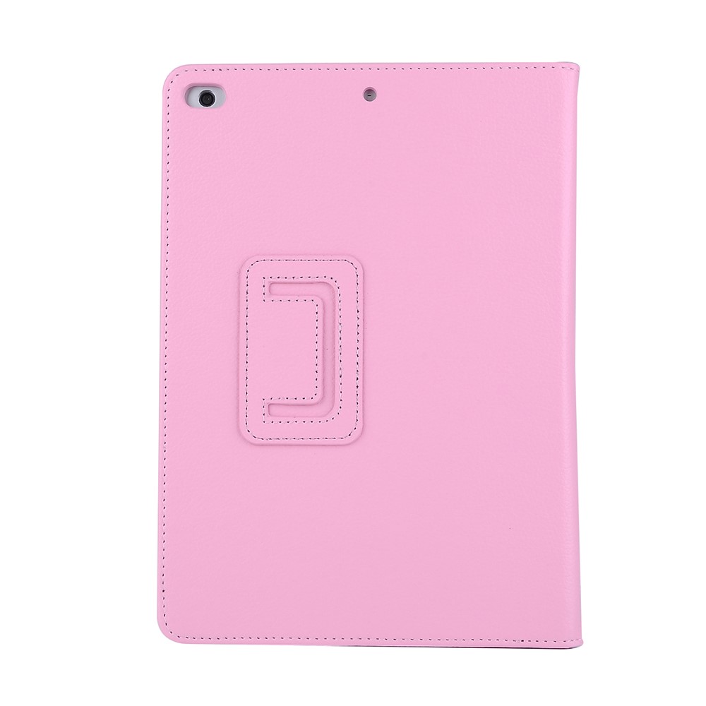 For iPad 9.7 (2018) / 9.7 (2017) Flip Stand Smart Leather Tablet Case Litchi Texture - Pink