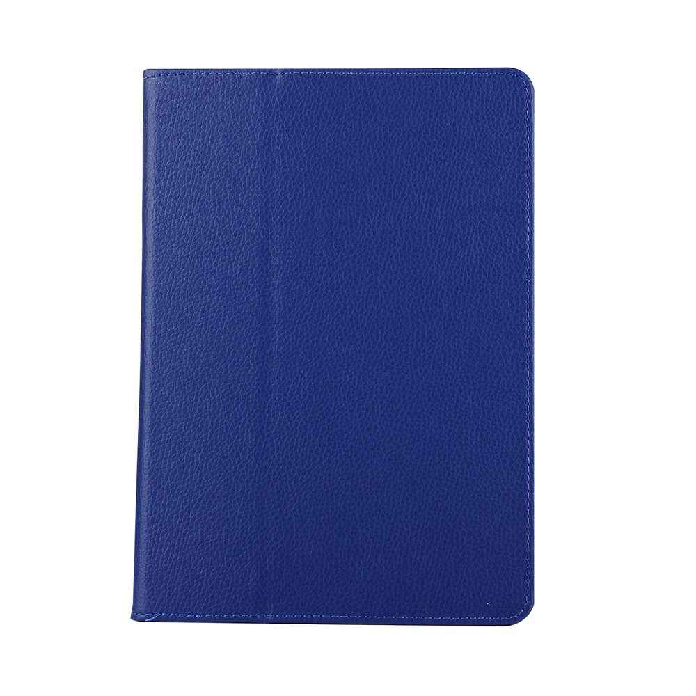For iPad 9.7 (2018) / 9.7 (2017) Flip Stand Smart Leather Tablet Case Litchi Texture - Dark Blue