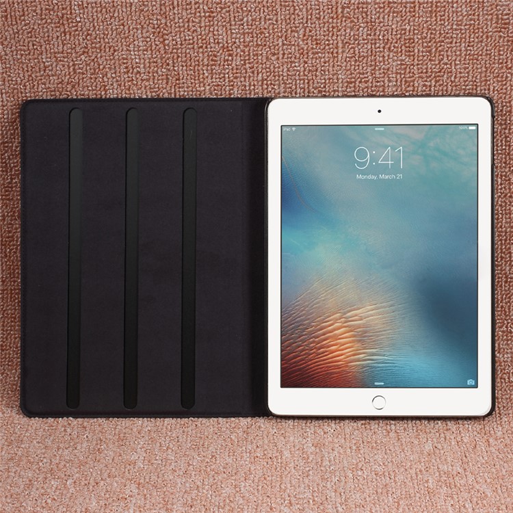 DOORMOON Genuine Leather Smart Case for iPad 9.7 (2018) / 9.7 (2017) - Black-8