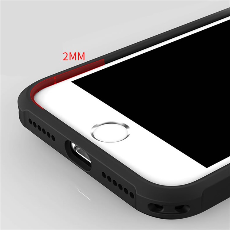 BOW Anti-fingerprint Matte Soft TPU Case with ABS Kickstand for iPhone 7 - Black-8