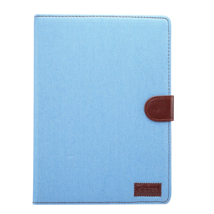 Jeans Cloth PU Leather Protection Wallet Stand Case for iPad 9.7 inch (2017) / iPad Air 2 /iPad Air - Baby Blue-2