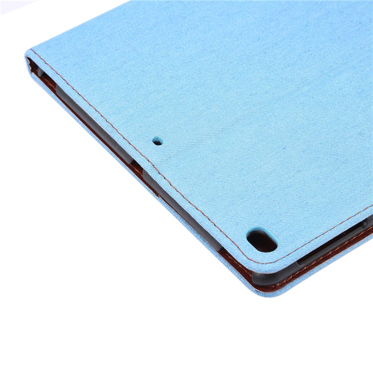 Jeans Cloth PU Leather Protection Wallet Stand Case for iPad 9.7 inch (2017) / iPad Air 2 /iPad Air - Baby Blue-6