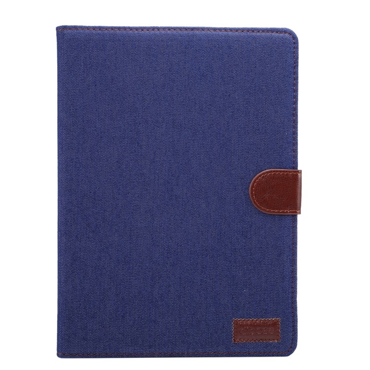 Copertura del basamento del supporto della carta di protezione dell'unità di elaborazione del panno del jeans per iPad 9.7 pollici(2017) / iPad arietta 2 /IPad Air - ermetico turchino-2
