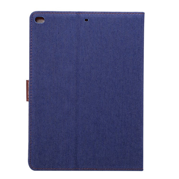 Copertura del basamento del supporto della carta di protezione dell'unità di elaborazione del panno del jeans per iPad 9.7 pollici(2017) / iPad arietta 2 /IPad Air - ermetico turchino-3