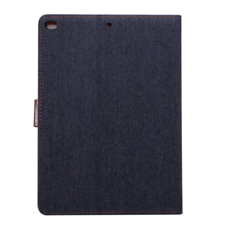 Jeans Tuch PU Leder Schutz Stand Shell mit Card Slots für iPad 9,7 Zoll (2017) / iPad Air 2 / iPad Air - Schwarz Blau-3