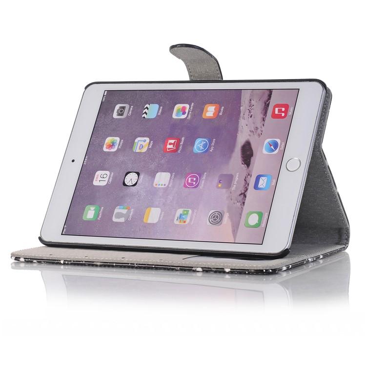 Starry Sky Pattern Smart Awakening Stand Leather Card Holder Folio Case Accessory for iPad Mini 3 2 1 - White-4