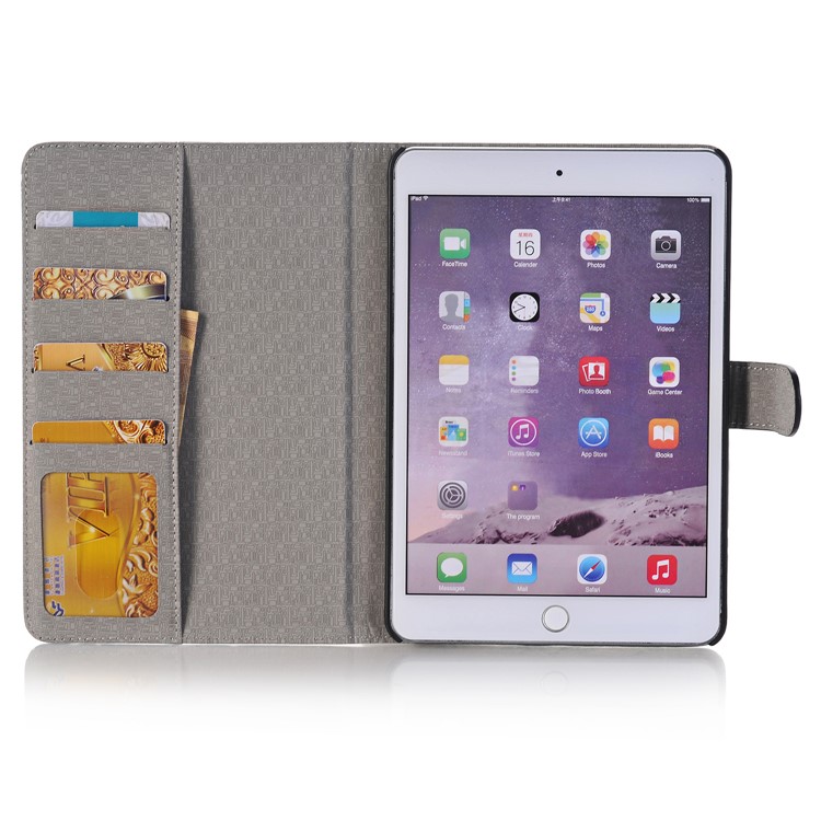 Starry Sky Pattern Smart Awakening Stand Leather Card Holder Folio Case Accessory for iPad Mini 3 2 1 - White-5