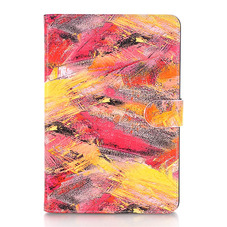 Colorful Graffiti Pattern Leather Card Slot Stand Case for iPad Mini 3 2 1 - Red Tone-1