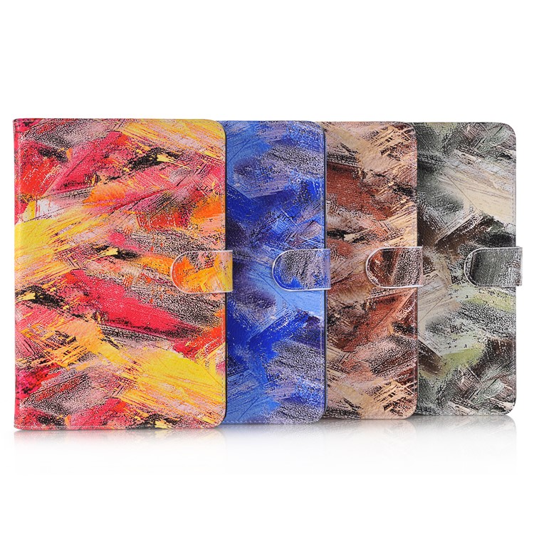 Colorful Graffiti Pattern Leather Card Slot Stand Case for iPad Mini 3 2 1 - Red Tone-7