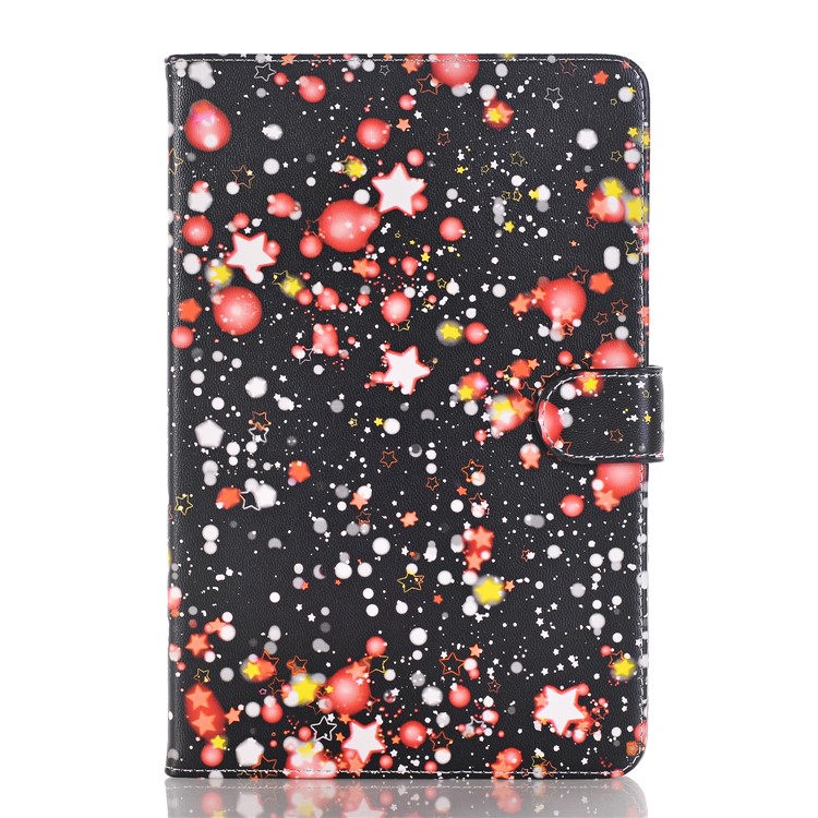 For iPad mini 4 Starry Sky Patterning Stand Leather Wallet Phone Case - Red-1