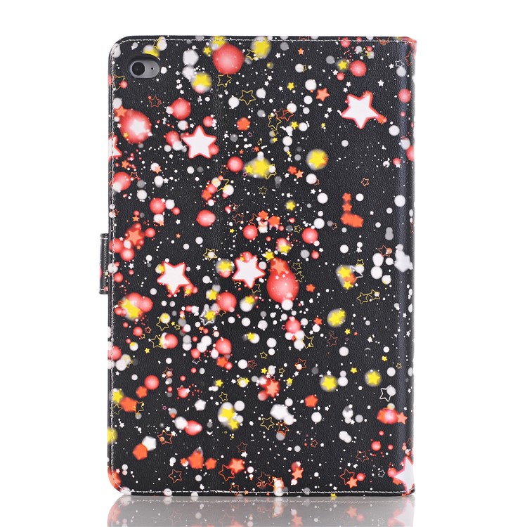 For iPad mini 4 Starry Sky Patterning Stand Leather Wallet Phone Case - Red-2