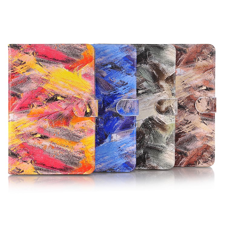 Graffiti Pattern Stand Leather Card Holder Flip Cover for iPad mini 4 - Red Tone-7