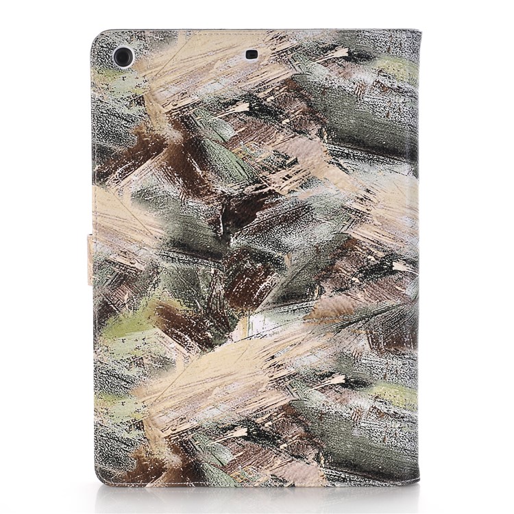 Multi-color Graffiti Pattern Auto Screen On/ Off Wallet Stand Leather Folio Case for iPad Air - Grey Tone-2