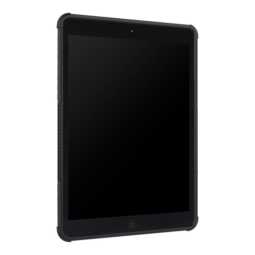 For iPad 9.7 (2017) Tyre Pattern Kickstand PC + TPU Hybrid Case - Black-12