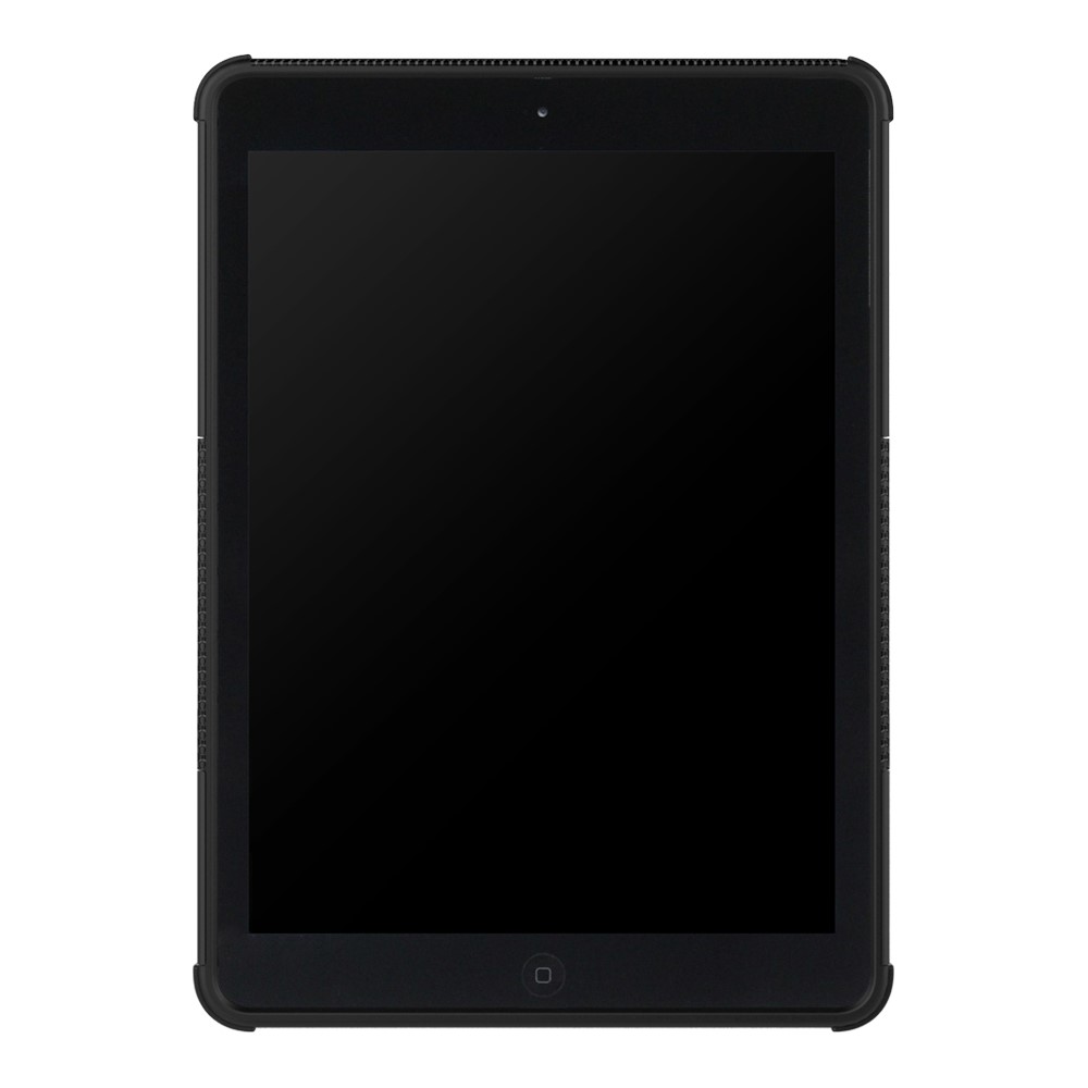 For iPad 9.7 (2017) Tyre Pattern Kickstand PC + TPU Hybrid Case - Black-13