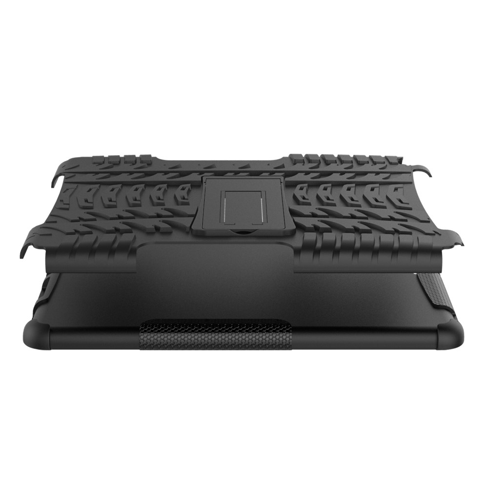 For iPad 9.7 (2017) Tyre Pattern Kickstand PC + TPU Hybrid Case - Black-4